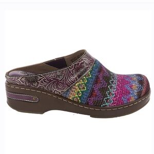 L'Artiste by Spring Step Zigino Purple Multi Leather Clog Slip-On